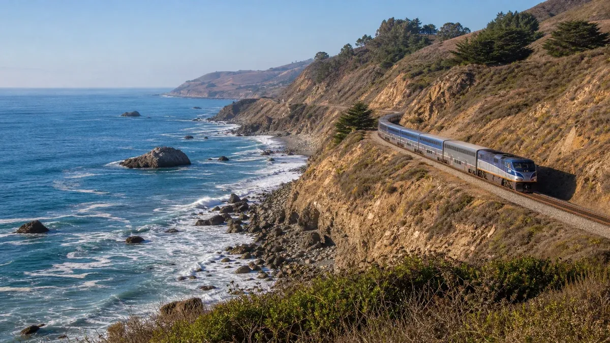 Coastal Routes scenic rail guide illustration