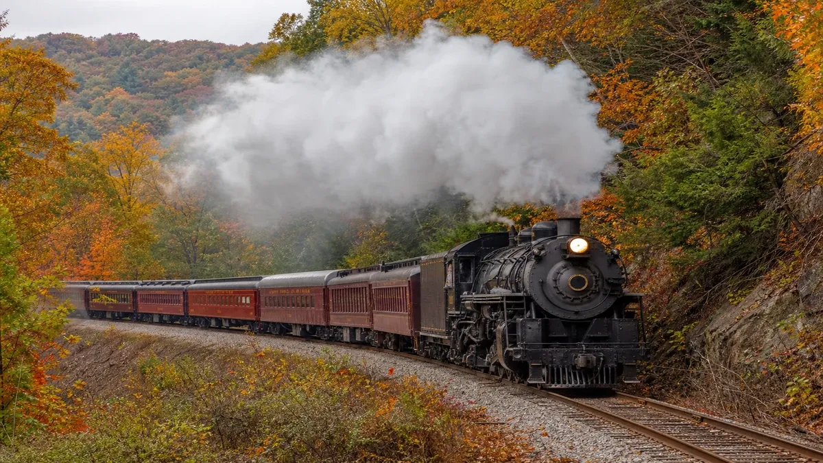 Historic Railways scenic rail guide illustration