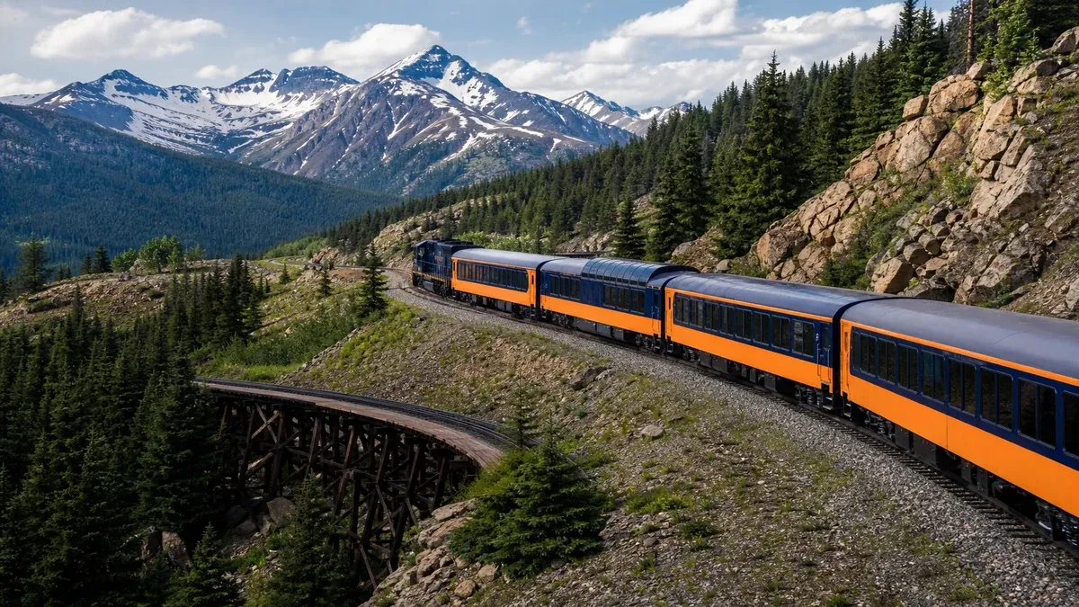 Mountain Journeys scenic rail guide illustration