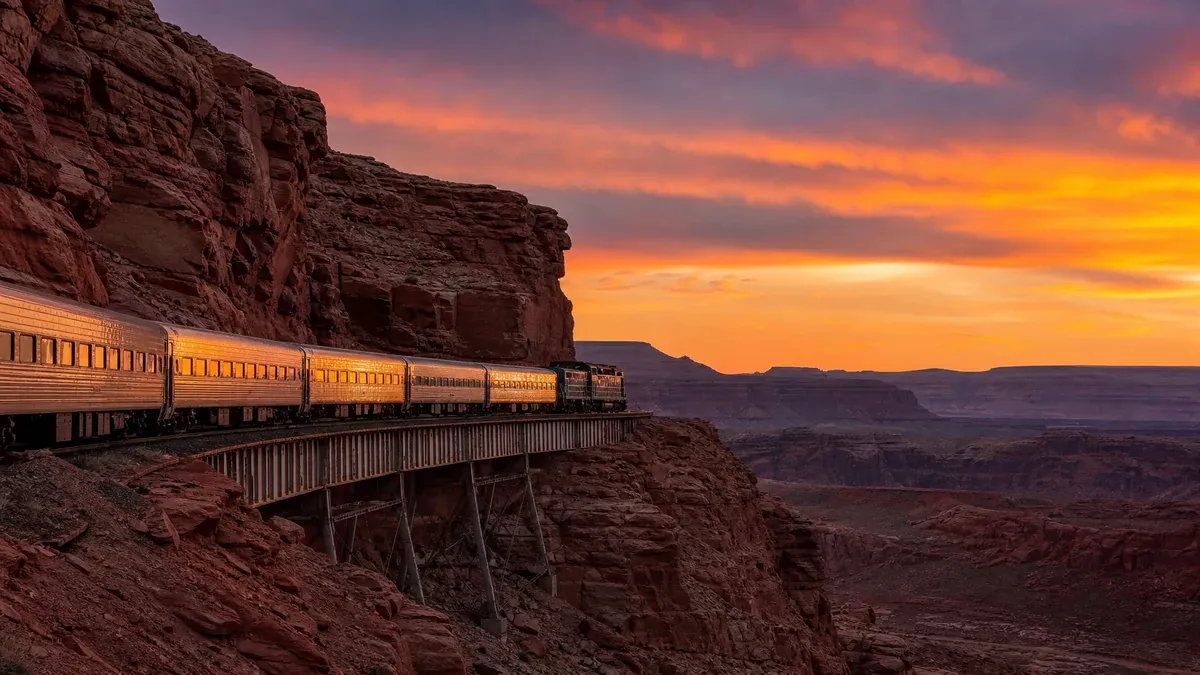 Scenic Train Routes scenic rail guide illustration