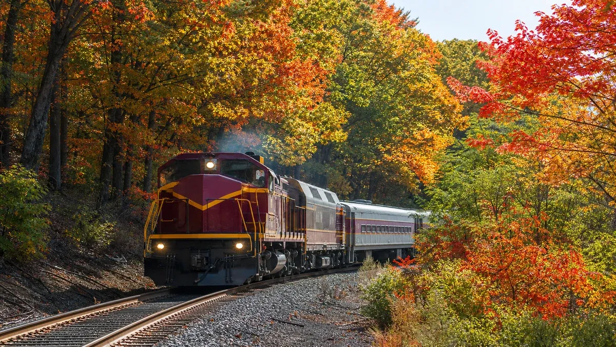 Seasonal Trips scenic rail guide illustration
